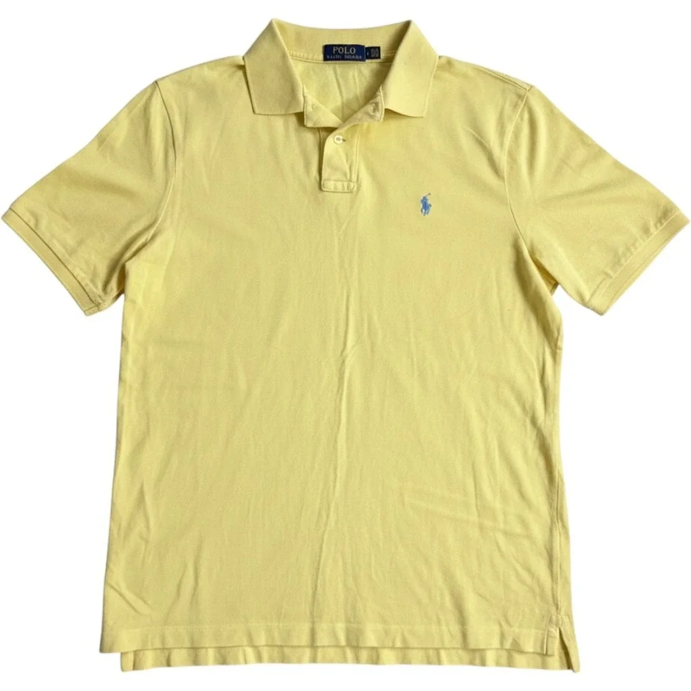 Polo Ralph Lauren Mens Classic Fit Short Sleeve Polo Shirt Yellow Large LG
